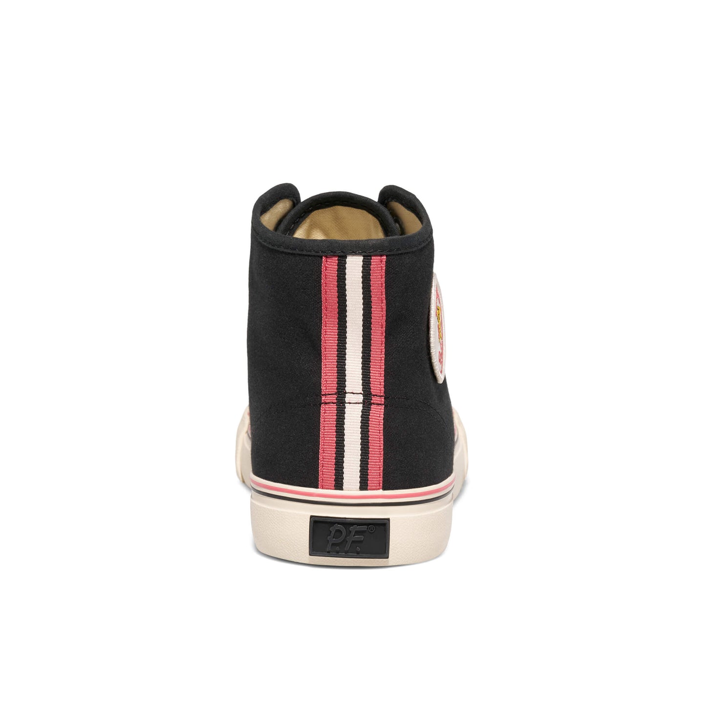 Retro black canvas high-tops with stripe detail