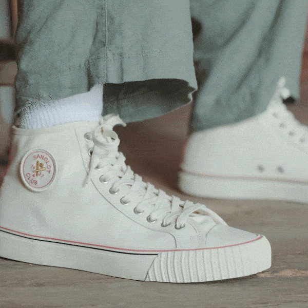 White old-school basketball shoes