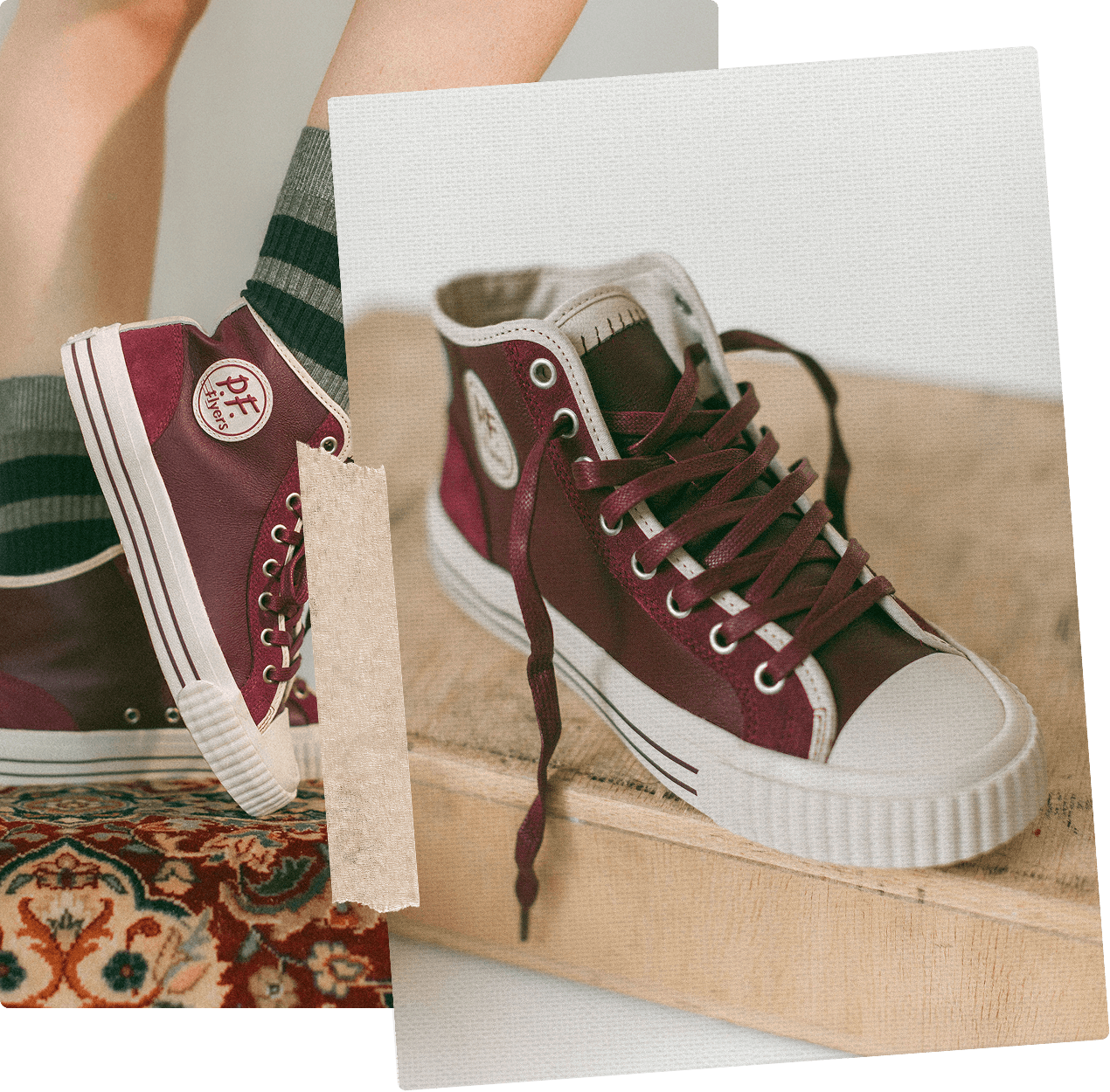 Center High-Top Burgundy/Antique White