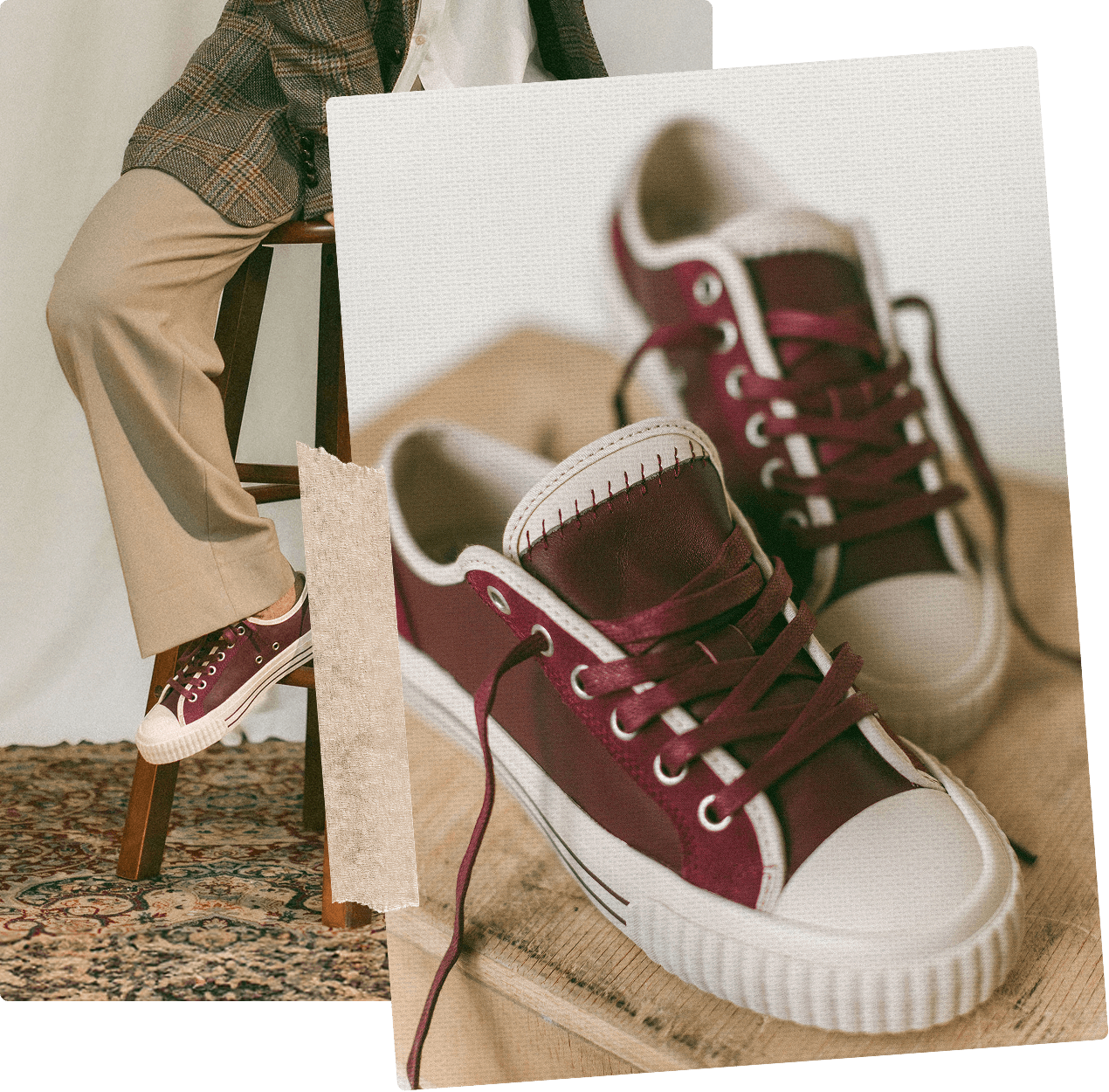 Low-top burgundy classic sneaker