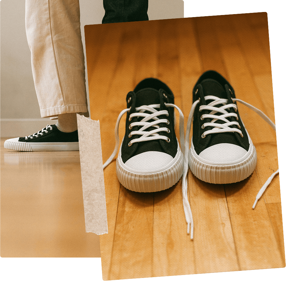 Classic black retro low-top sneakers