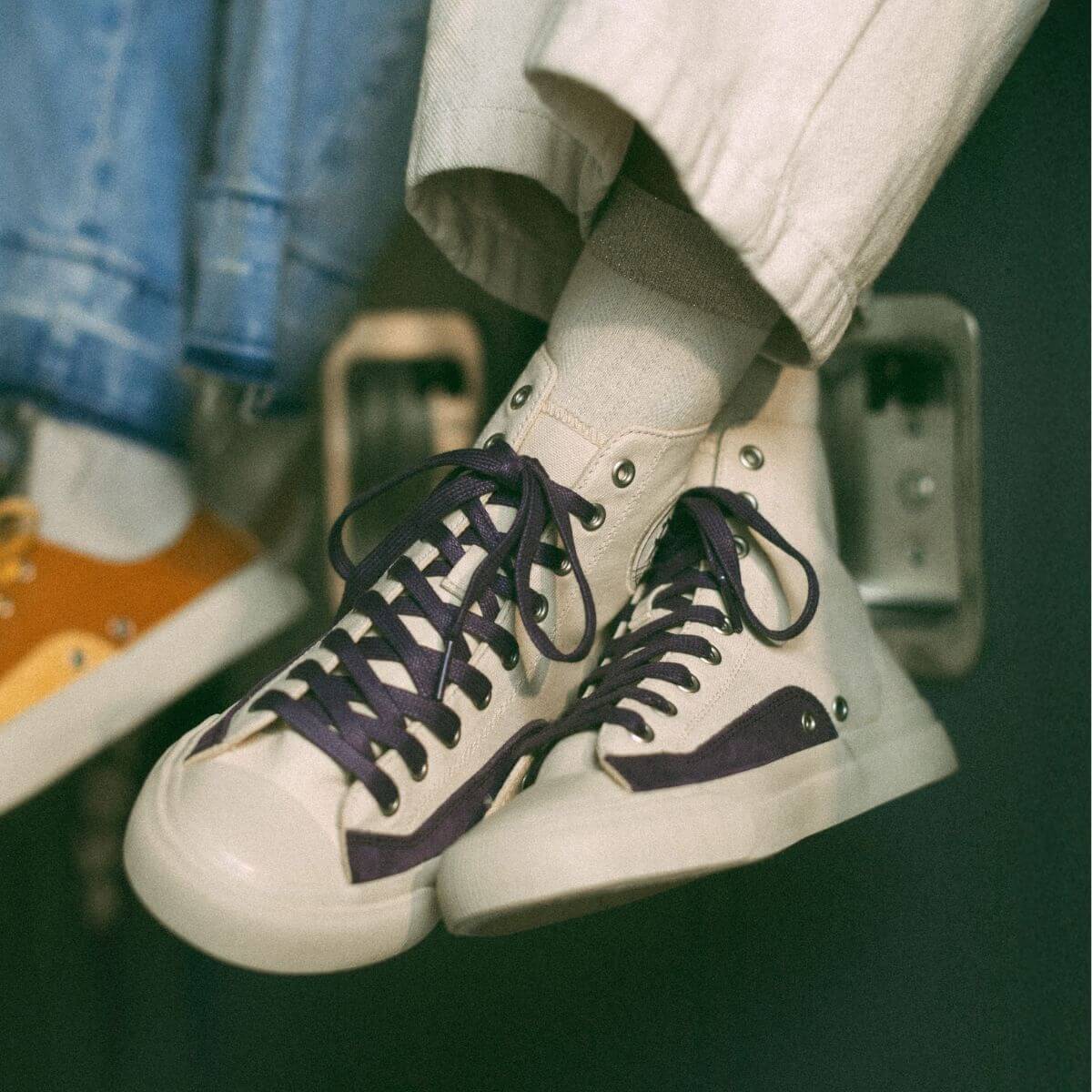 Purple basketball sneakers high-top