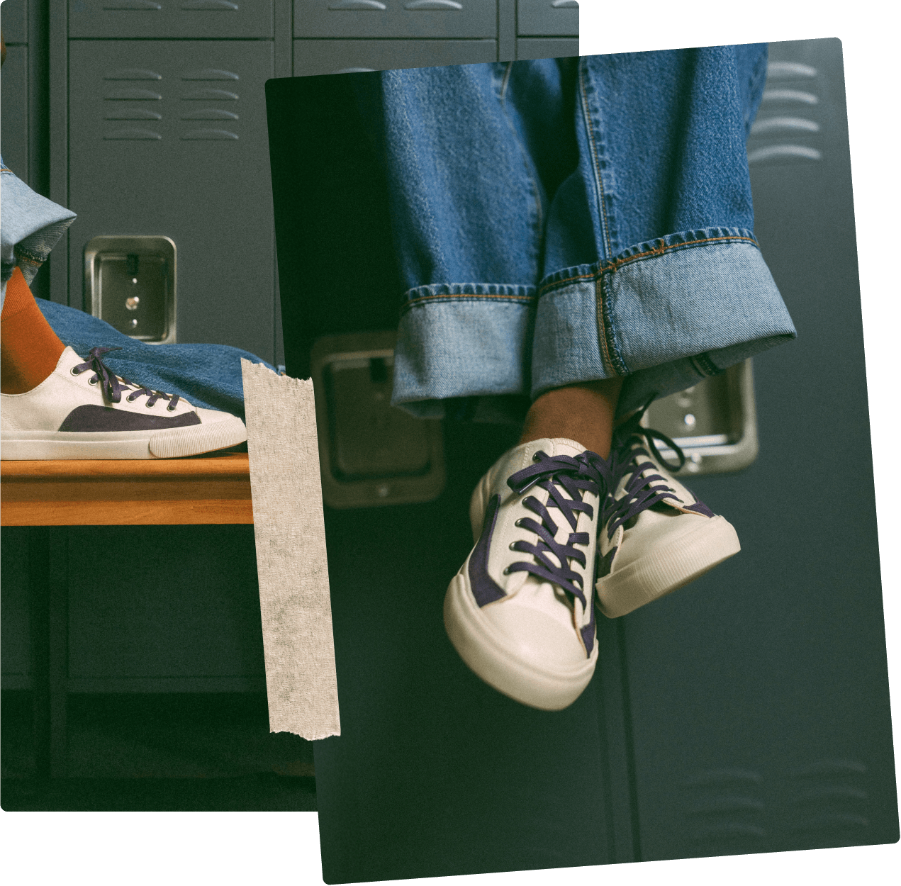 Purple low-top sneakers