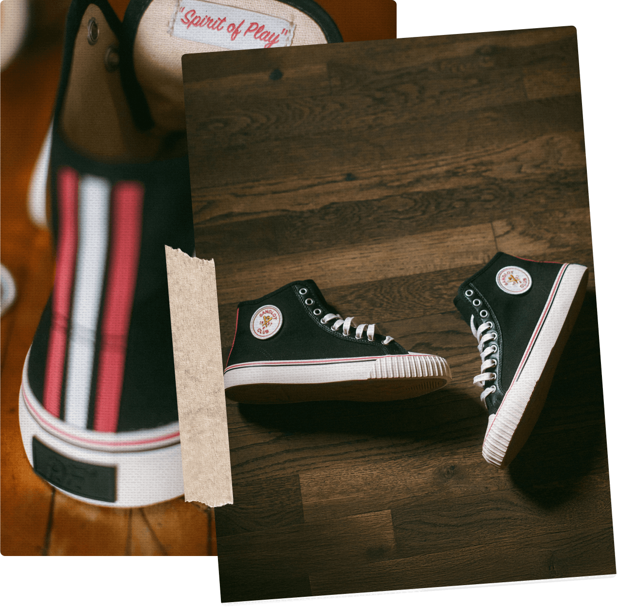 Black vintage-inspired high-top sneakers