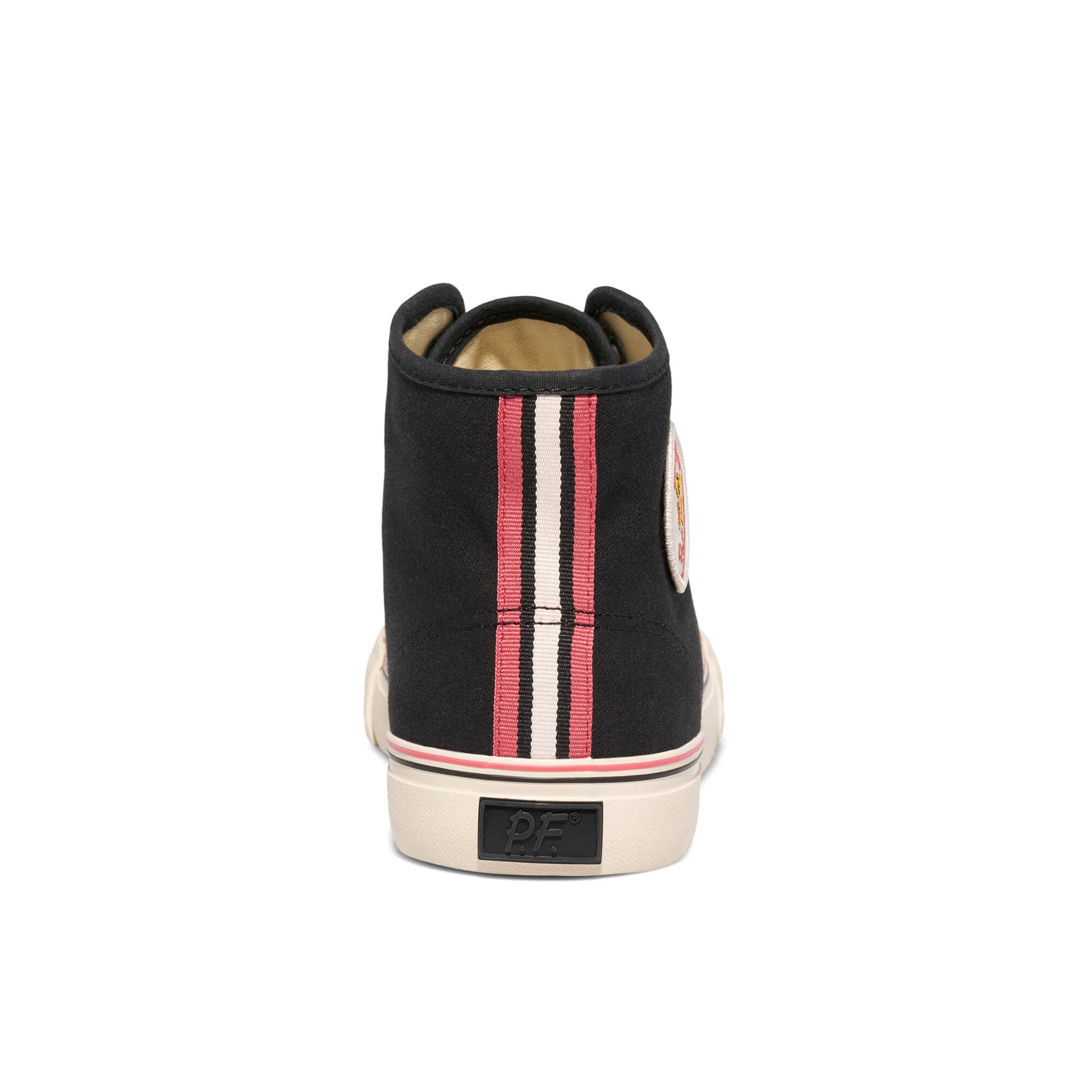 Retro black canvas high-tops with stripe detail
