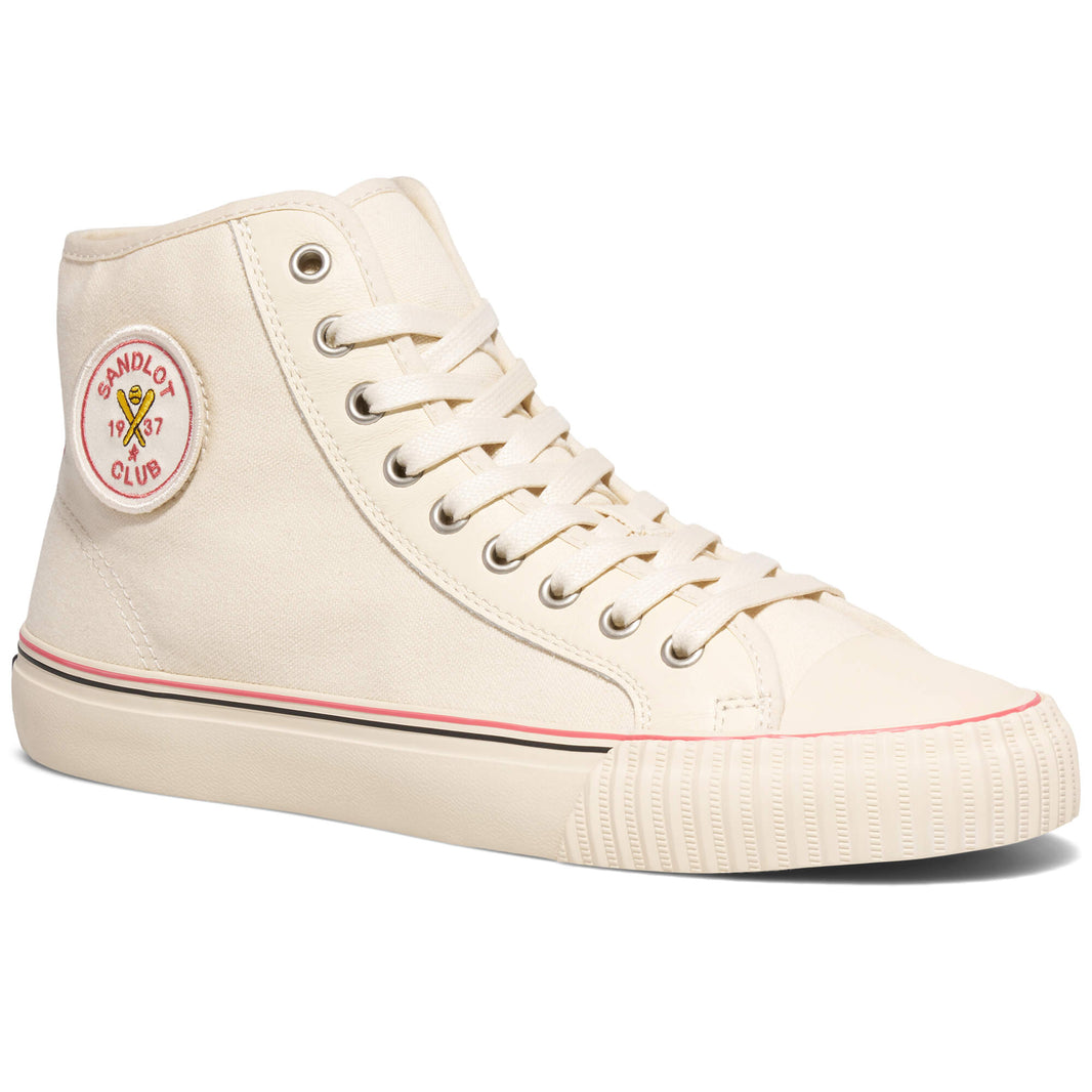 White vintage high-top sneakers