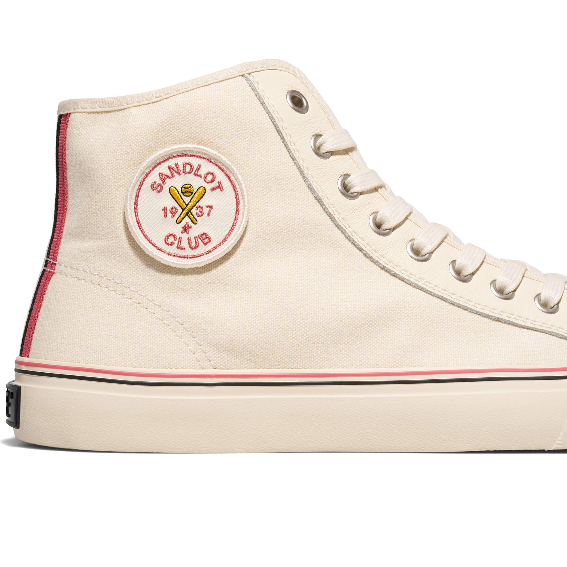 Throwback white high-top kicks