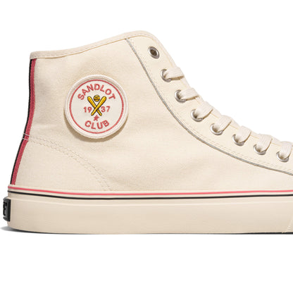 Throwback white high-top kicks