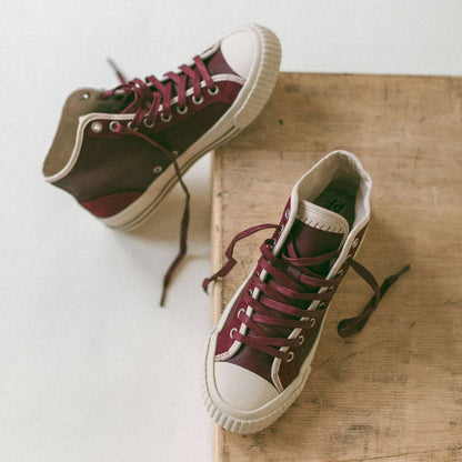 Premium leather high-top sneakers red