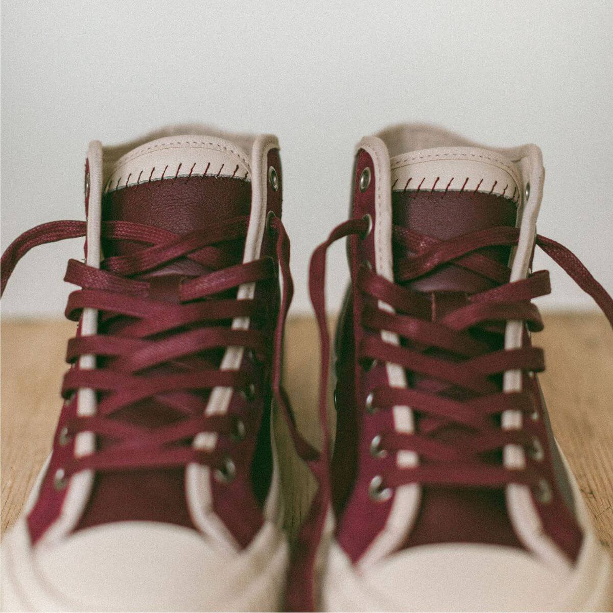 Premium leather high-top shoes
