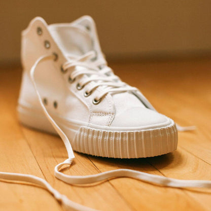 Retro inspired high-top sneakers all white