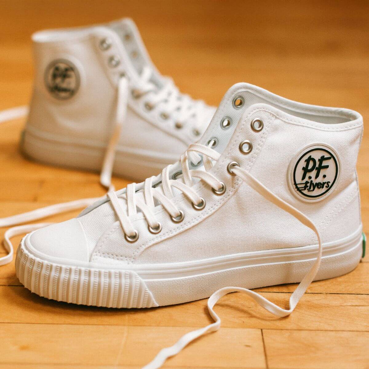 White high-top shoes
