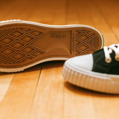 Black low-top sneakers retro style