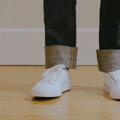 Low-top white sneakers retro style