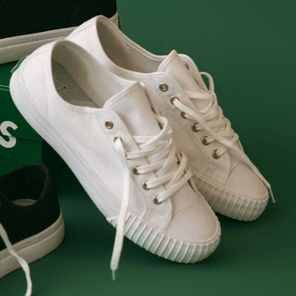 White low-top sneakers