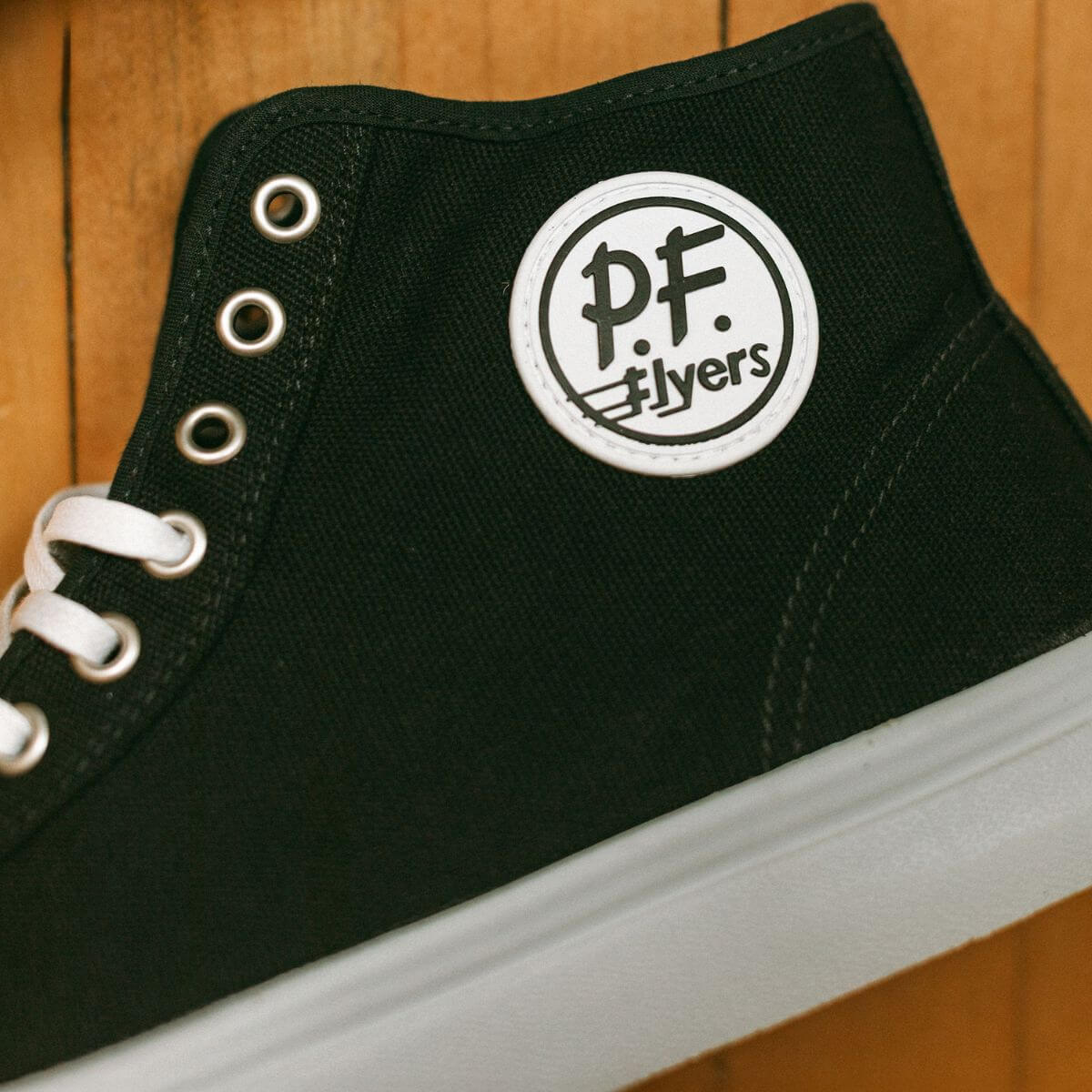 Retro inspired black high-top classic sneakers