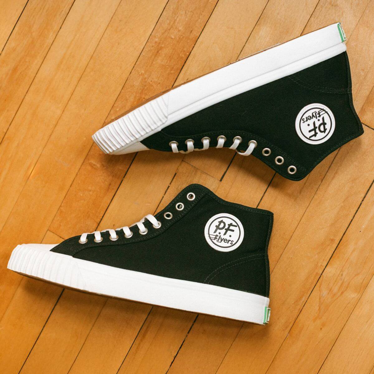 Black retro inspired high-top sneakers