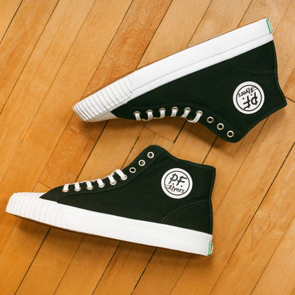 Black retro inspired high-top sneakers