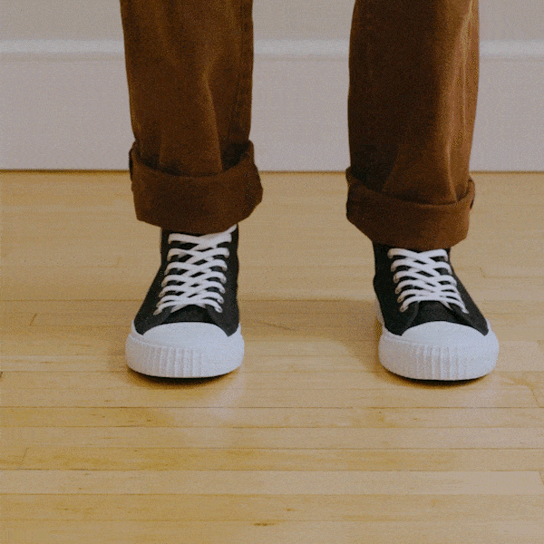 Black high-top sneakers retro look