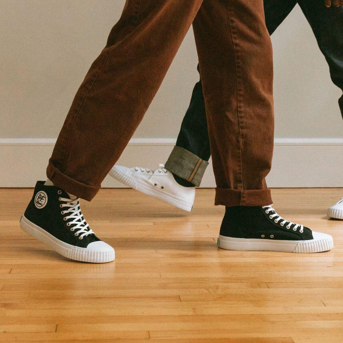 Black high-top sneakers
