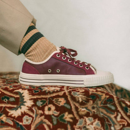Retro red low-top sneakers