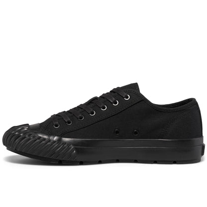 Black low-top sneaker on a white background.