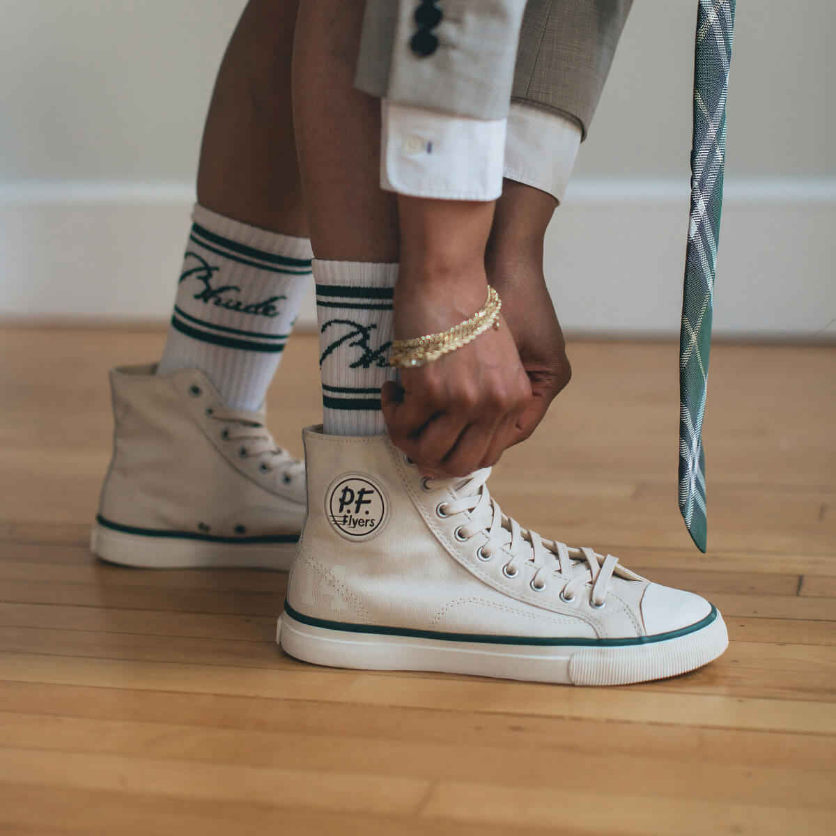 All-American High-Top Antique White/Vintage Green