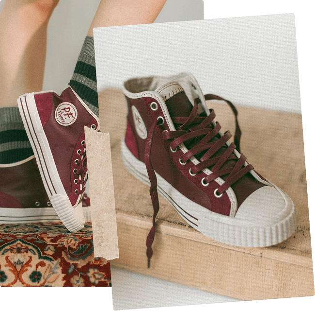Center High-Top Burgundy/Antique White