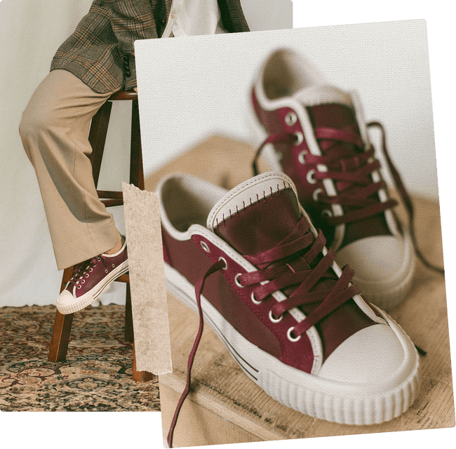 Low-top burgundy classic sneaker
