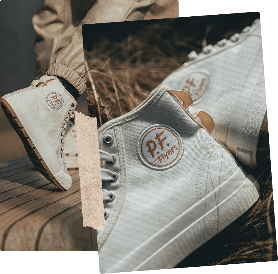 High top aviation inspired canvas Grounder sneaker white
