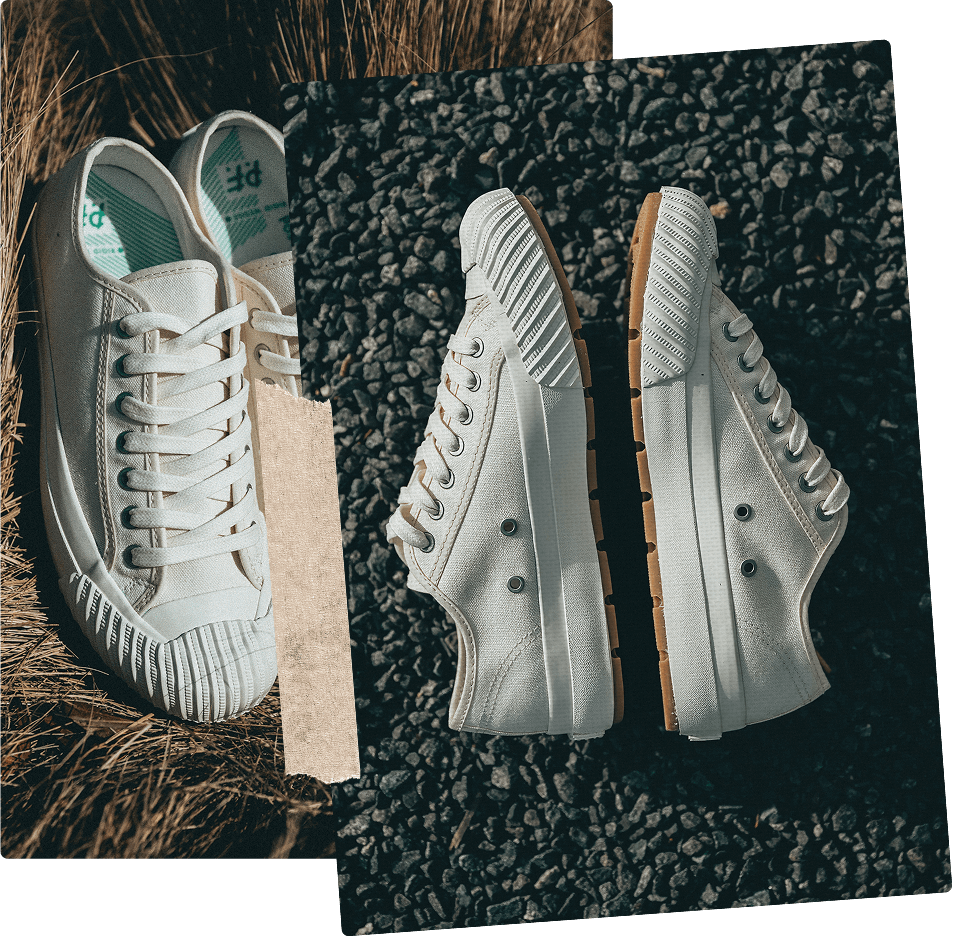 Low top canvas Grounder sneaker sea salt white