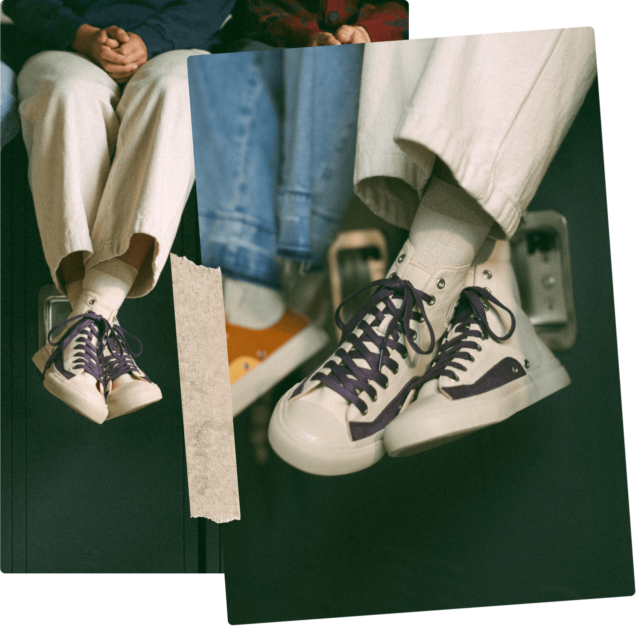 P.F. Flyers purple high-top basketball sneakers