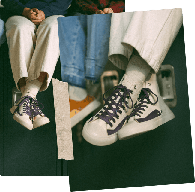 P.F. Flyers purple high-top basketball sneakers