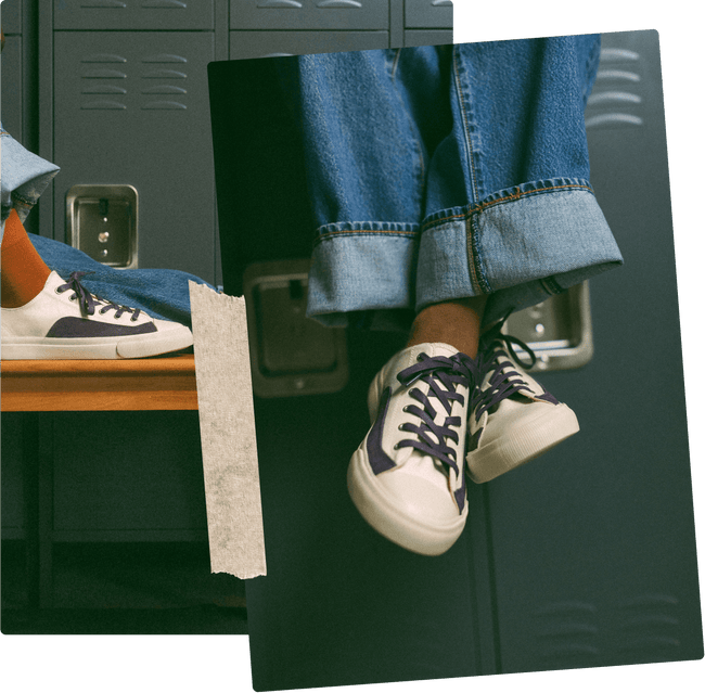 Purple low-top sneakers