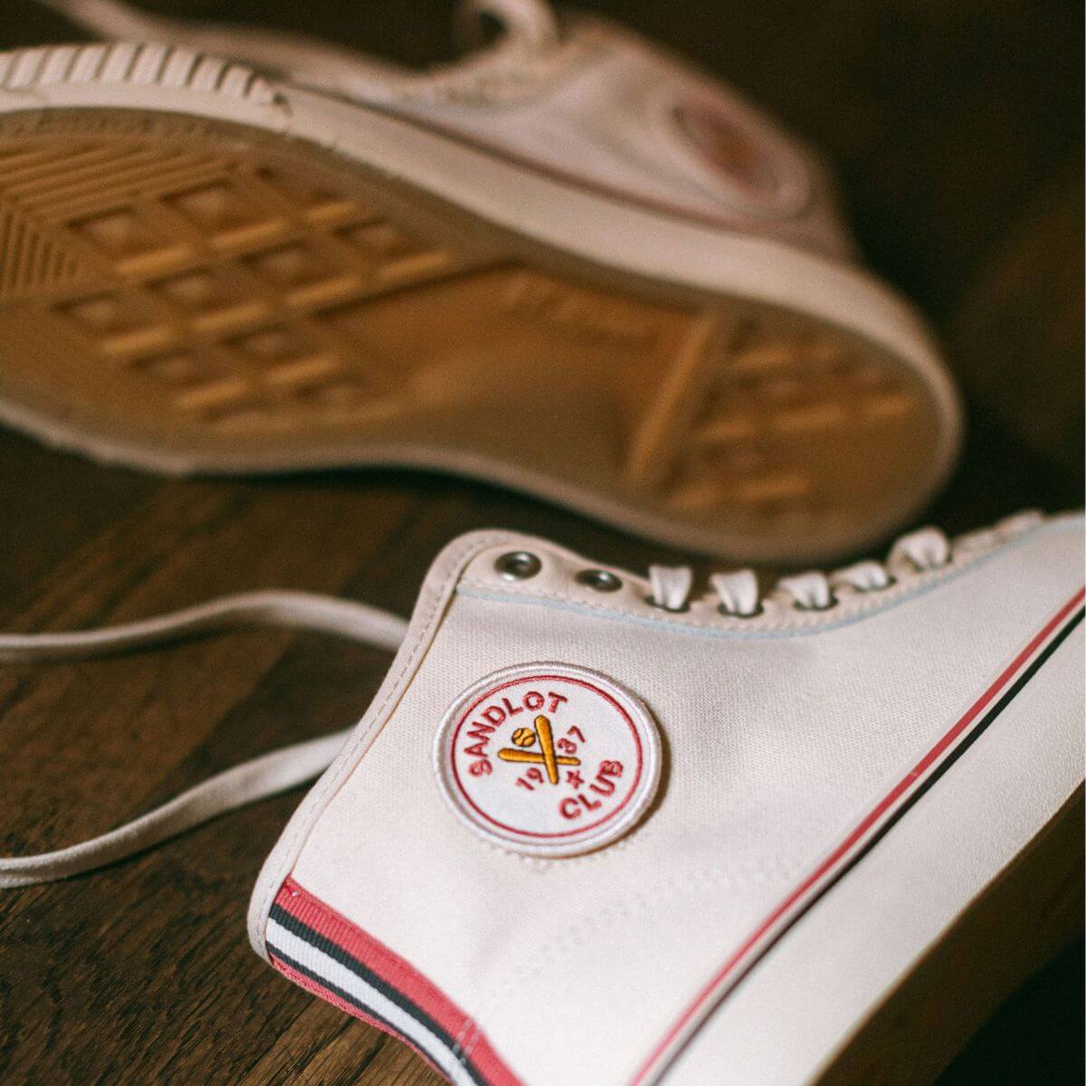 White old-school basketball shoes