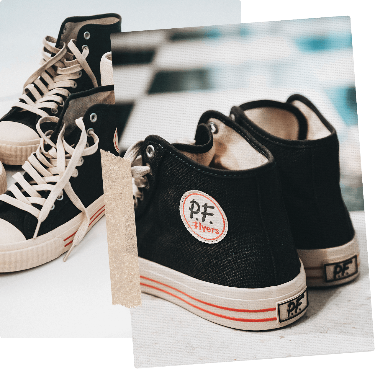 The Captain Collection black high-top retro sneakers