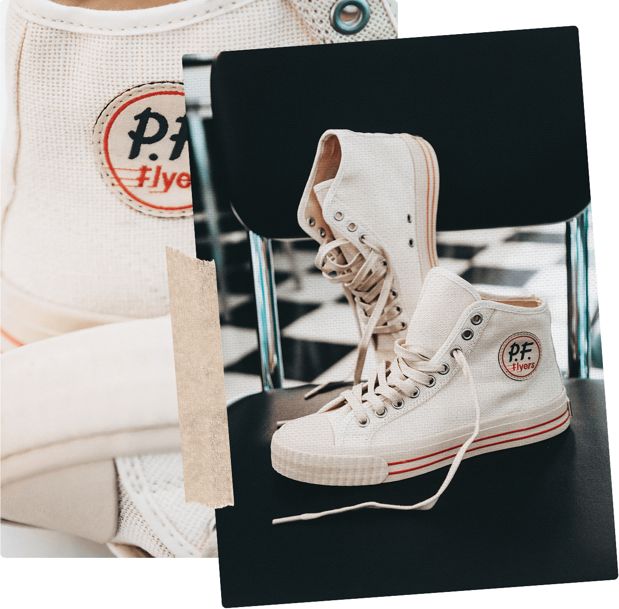 The Captain Collection white high-top retro sneakers