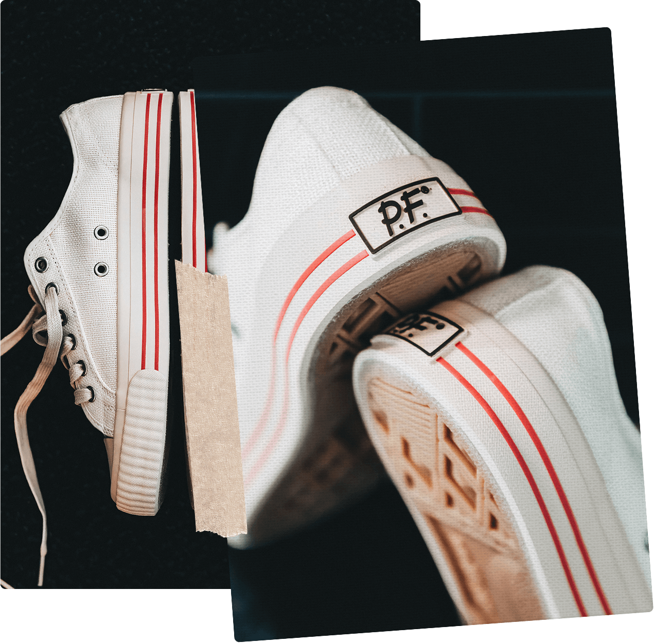 The Captain Collection white low-top retro sneakers P.F. Flyers