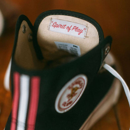 Old-school black basketball sneakers P.F. Flyers